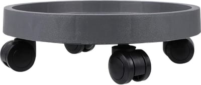Ronde grijze plantenroller 32 cm - Voor binnen en buiten - Tuin en kantoor - Plantenpot onderzetter