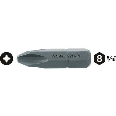 Hazet 2217-PH1 2217 Kruis-bit Aandrijving: 5/16 (8 mm) Uitvoering: Kruiskop Phillips PH 1 32 mm