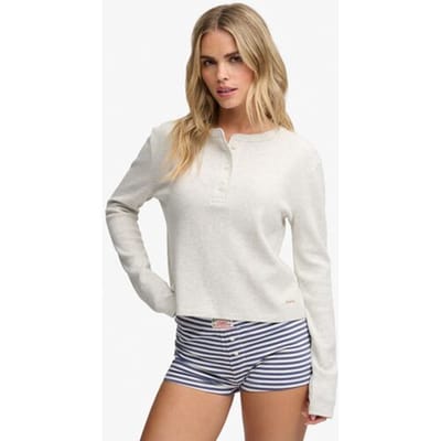 Superdry Athletic Essential Waffle Top Slanke Pasvorm Beige Grootte: 44