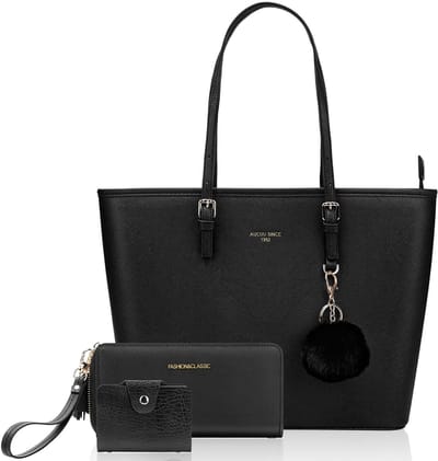 JHUBERS- Handtas Grote PU Lederen - Laptoptas 15,6 inch - Schoudertas/ Draagtassen - Verstelbare Riem - Lichtgewicht - Met Ritsvak