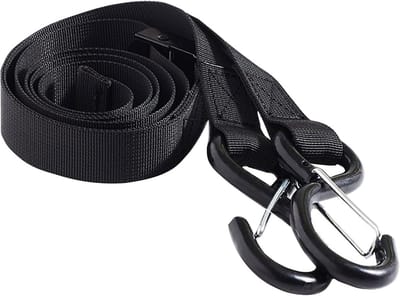 Verstelbare spanbanden met ratel en S-haak, stevige rubberen lashing straps voor motor, ATV, auto en fietsen, ideaal voor camping en transport