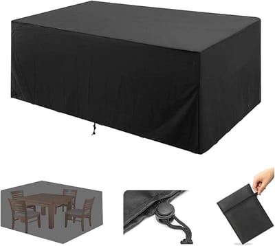 Tuinmeubelhoes - Terrastafel beschermhoes - Meubels beschermen - Waterdicht UV-bestendig - 230x100x80 cm - Zwart