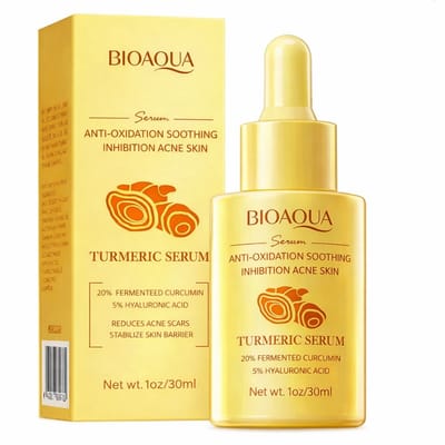BIOAQUA Retinol Serum | Kurkuma Serum Gezicht | Hyaluronzuur Serum | Anti Aging | Acne Behandeling | Donkere Vlekken | Pigmentvlekken | Fijne Lijntjes | Hydraterend Serum | Skin Barrier Repair | Glow Skin Care | Gezichtsverzorging | 30ml