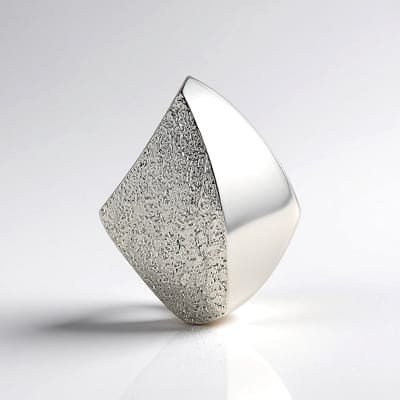 Cavill - 925 Sterling Zilveren Hanger - Geplatineerd - Monosono Collectie - Asymmetrische Driehoek - Modern Minimalistisch - 36x29 mm