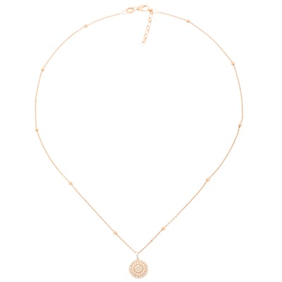 Orphelia ZH-7120 - CHAIN WITH PENDANT ROUND SILVER AND ROSEGOLD PLATED - 925 zilver - cubic zirkonia - 45 cm