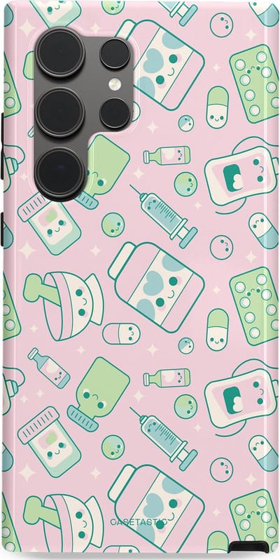 Casetastic Hoesje Geschikt voor Samsung S24 Ultra - Stijlvolle Beschermende Duo-layer Case - Geneeskrachtig Roze