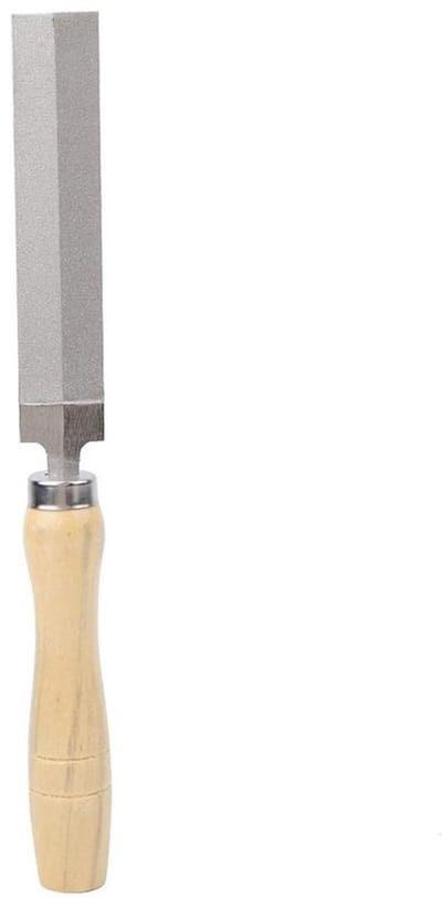 Dailygoody - Diamant ruitvijl - Houten handvat - 125 mm - Metaal