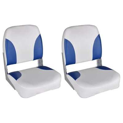 vidaXL - Bootstoelen - 2 - st - inklapbare - rugleuning - 41x36x48 - cm - blauw - wit