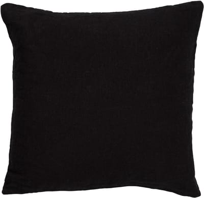 Dutch Decor LINN - Sierkussen 45x45 cm - 100% linnen - effen kleur - Raven - zwart - Inclusief binnenkussen - Luxe kussens voor woonkamer & bank