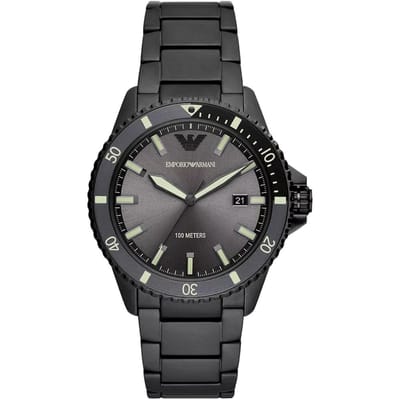 Emporio Armani AR11398 Heren Driekleurige Datummonitor in Zwart