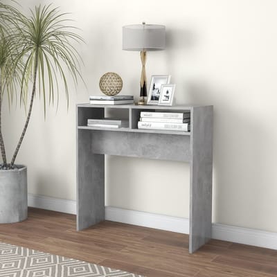 vidaXL - Wandtafel - 78x30x80 - cm - bewerkt - hout - betongrijs