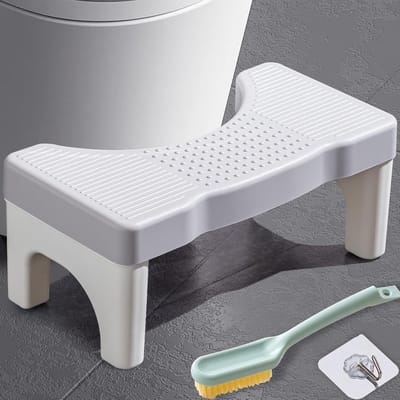 Toilet Krukje - Badkamer Hulp - Comfortabel Zitten - Ergonomische Hoek - 100 kg Draaglast - Wit
