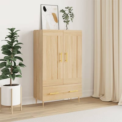 vidaXL - Hoge - kast - 69,5x31x115 - cm - bewerkt - hout - sonoma - eikenkleurig