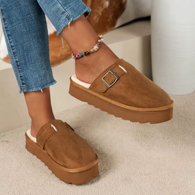 Warme Dames Winter Pantoffels Maat 36 met Pluche Voering – Comfortabele en Geluiddempende Instap Huisschoenen voor Binnengebruik