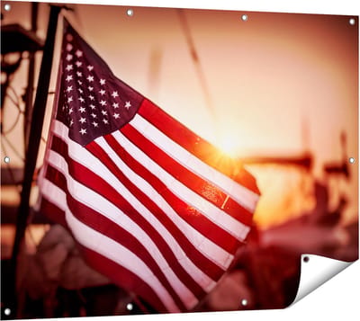 Gards Tuinposter Amerikaanse Vlag - Verenigde Staten - 120x90 cm - Tuindoek - Tuindecoratie - Wanddecoratie buiten - Tuinschilderij