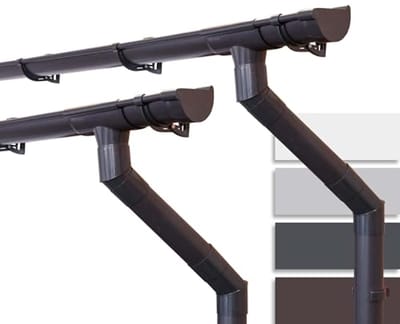 Halfronde dakgotenset voor tuinhuis 100mm 2 x 3m Donkerbruin
