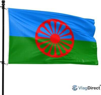 VlagDirect - Zigeuner vlag - Roma vlag - 90 x 150 cm.