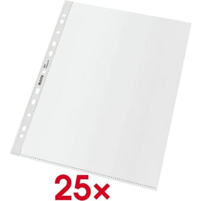 25x Leitz Recycle A4 Maxi Showtas - Insteekhoezen van 100 Micron - 90% Pre-consumer Gerecycled Plastic - Transparant