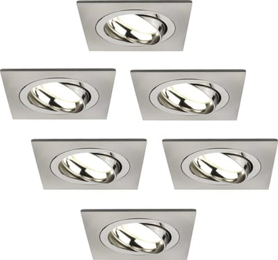 Ledvion - 6X LED Inbouwspot Sevilla - Dimbaar - 3W - 4000K - Ø92 mm - RVS