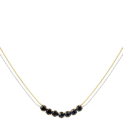 Yehwang Ketting Steen goud zilver zwart