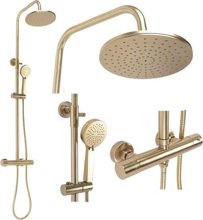 Rea Parot Regendouche Geborsteld Goud 120cm