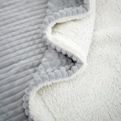 Zydante Fleece Deken - Ridgeline Sherpa - Lichtgrijs / 150x130 cm