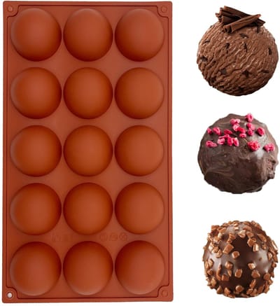 Dailygoods- Siliconen Mal Halfrond - Bakvorm 15 Holtes - Chocolade/Pralinemousse - Taartdecoratie - Duurzaam - Temperatuurbestendig - Gemakkelijk te Reinigen
