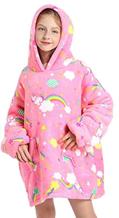 Oversized Deken met Capuchon voor Kinderen - Super Warm Flanel Hoodie voor Jongens en Meisjes