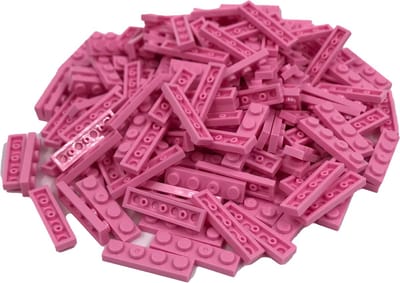 200 Bouwstenen 1x4 plate | Roze | Compatibel met Lego Classic | Keuze uit vele kleuren | SmallBricks