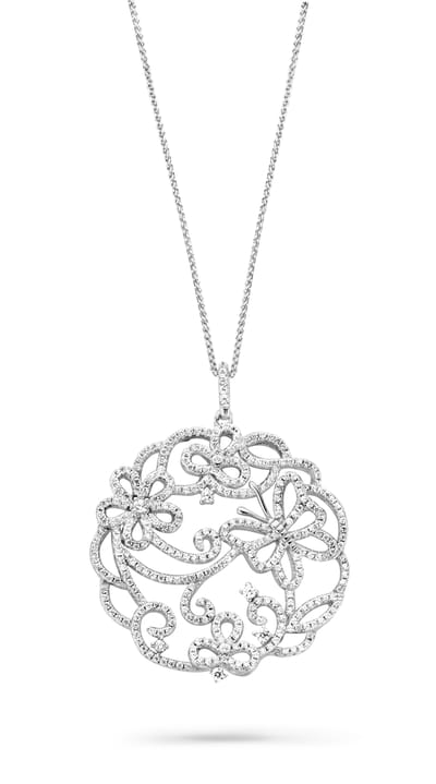 Orphelia ZH-7214 - CHAIN WITH PENDANT BUTTERFLY - 925 silver - cubic zirkonia - 45 cm