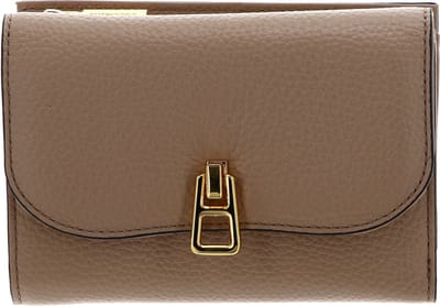 COCCINELLE Leren Portemonnee Magie Flap Wallet Toasted Beige