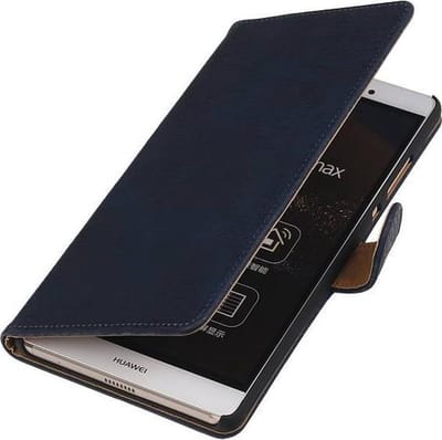 Sony Xperia E4g Bark Hout Bookstyle Wallet Hoesje Donker blauw - Cover Case Hoes