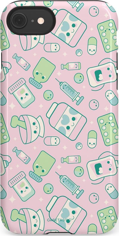 Casetastic Hoesje Geschikt voor Apple iPhone 7/8/SE - Stijlvolle Beschermende Duo-layer Case - Geneeskrachtig Roze
