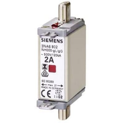 Siemens 3NA6830 Zekeringsinzetstuk Geschikt voor Zekeringsgrootte 000-4 Afmeting zekering : 0 100 A 500 V 3 stuk(s)