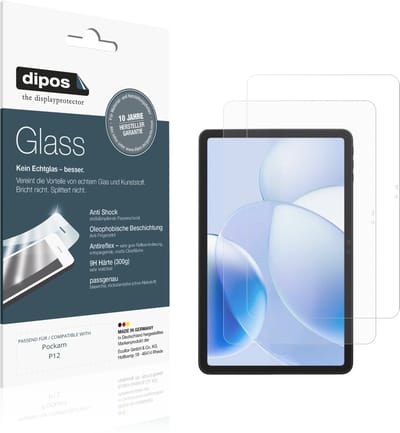 dipos – 2x Matte Pantserfolie geschikt voor Pockam P12 | 9H Screenprotector