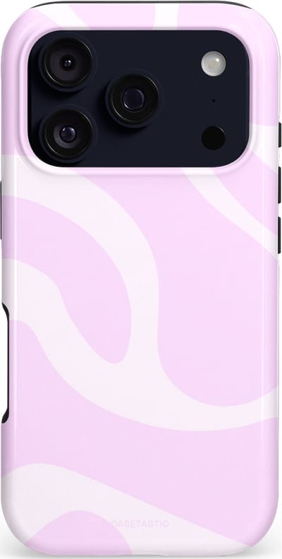 Casetastic hoesje geschikt voor Apple iPhone 17 Pro - MagSafe - Dubbellaagse bescherming - Vrolijk Roze Suikerspin Curves - Fashion Case - Lichtroze Wit
