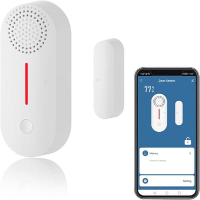 Draadloze WiFi Deursensor met Alarm - Veiligheid voor Thuis, Compatibel met Smart Assistants