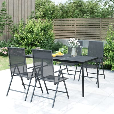 vidaXL - Tuintafel - 165x80x72 - cm - staalgaas - antracietkleurig