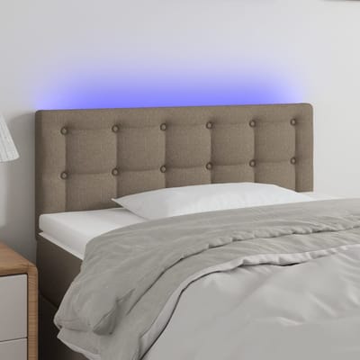 vidaXL - Hoofdbord - LED - 80x5x78/88 - cm - stof - taupe