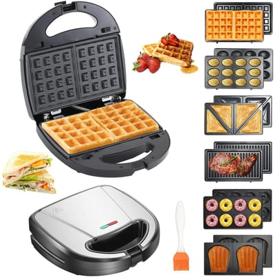 ACEP 6 in 1 Wafelijzer - Wafelijzers - Wafelijzer met verwisselbare platen - Tosti-ijzers - grill - Donut maker - Donut
