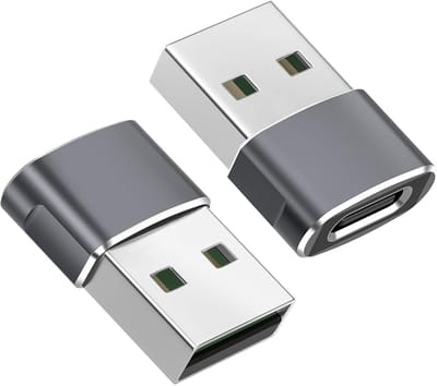 Travelhawk USB A naar USB C Adapter - 2 Stuks - USB C naar USB Converter - Geschikt voor Telefoon, Tablet & Laptop - Zwart
