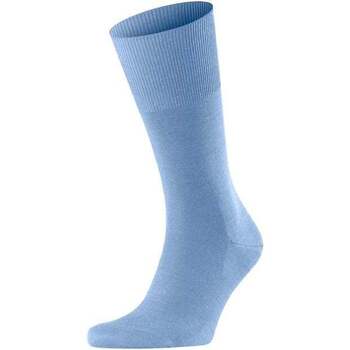 FALKE Airport eenkleurig wol katoen sokken heren blauw - maat 43-44