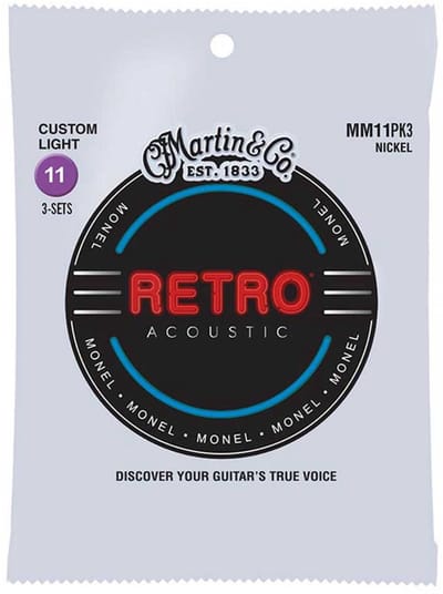 Martin MM11PK3 Retro Monel Akoestische Gitaarsnaren (11-52) 3-Pack