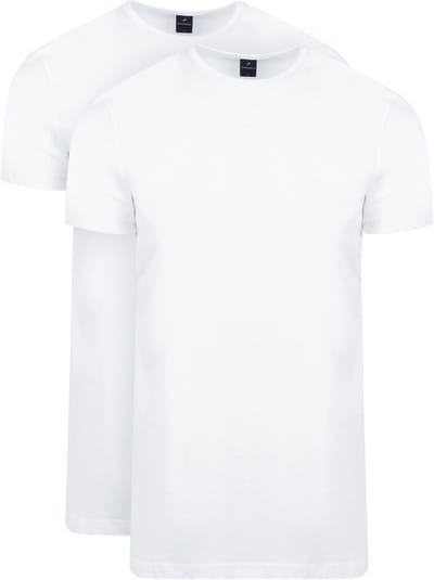 Suitable Ota T-Shirt Ronde Hals Wit 2-Pack - Maat 3XL - Heren - Basic T-shirt - Ondershirt
