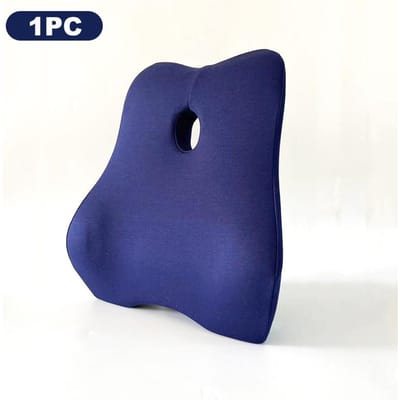 Kantoor Taillekussen Ergonomische Lendensteun Memory Katoen 4D Gebogen Taillekussen Auto Taille Steun Kantoor Taillekussen Ergonomische Lumb 38x44x12cm blue