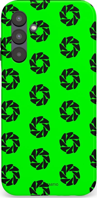 Casetastic hoesje geschikt voor Samsung Galaxy A25 - Dubbellaagse bescherming - Neon Groene Cirkels - Fashion Case - Groen Zwart