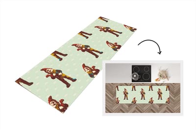 Keukenloper - Loper keuken - Kabouter - Patronen - Tuin - 150x50 cm - Keukenloper vinyl
