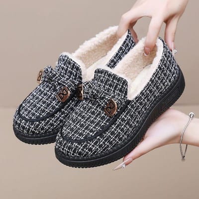 Chaussures d'hiver en velours de coton Chaussures chaudes Velours épaissi Chaussures antidérapantes Chaussures en coton à semelle souple 41