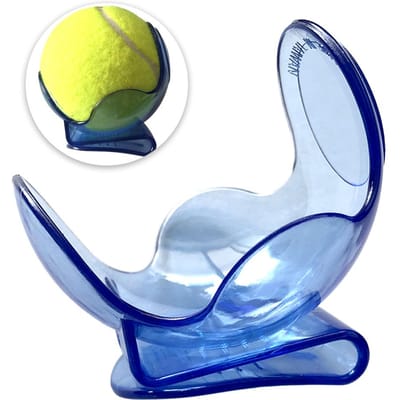 Clip Transparent pour balle de Tennis, 1 pièce, support en plastique pour balle d'entraînement de Tennis bleu