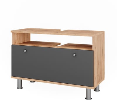 Vicco Fynn Wastafelonderkast – 80.2 x 54 cm met lade Eik goud/antraciet